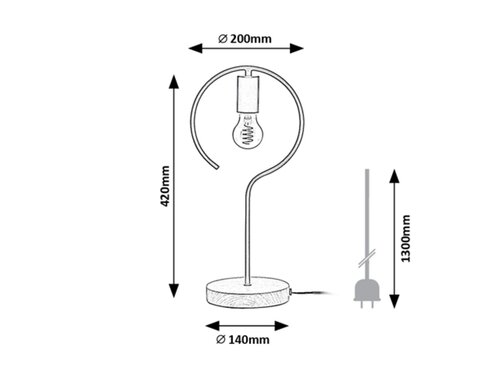 Lampa de masa Rufin, 1 x E27, fag