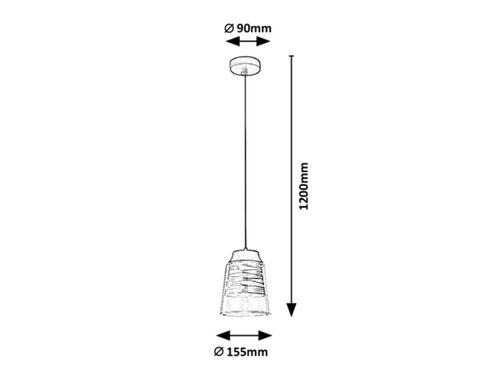 Pendul Zenaida, 1 x E27, Negru