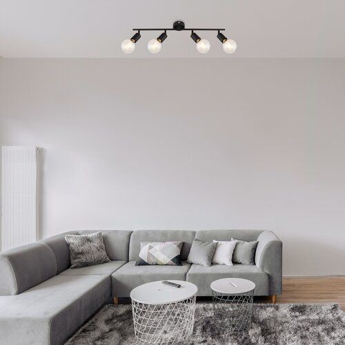 Spot Lamar, 4 x E27, negru mat