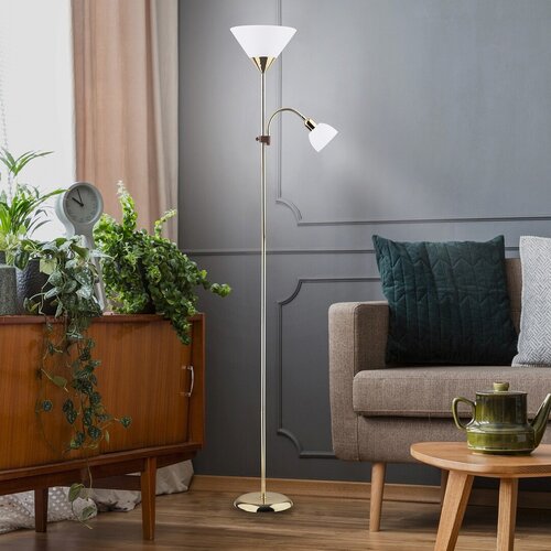 Lampadar Action, 1 x E27 + 1 x E14, auriu