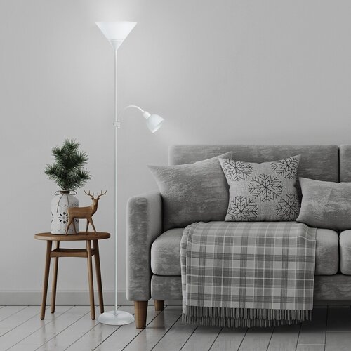 Lampadar Action, 1 x E27 + 1 x E14, alb