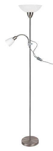 Lampadar Diana, 1 x E27 + 1 x E14, crom satin