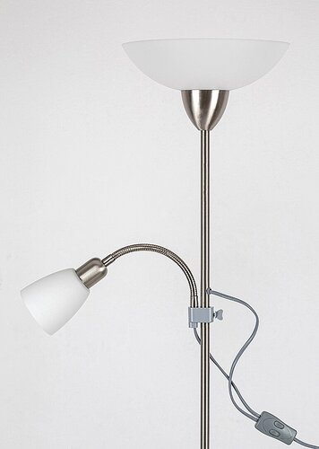 Lampadar Diana, 1 x E27 + 1 x E14, crom satin