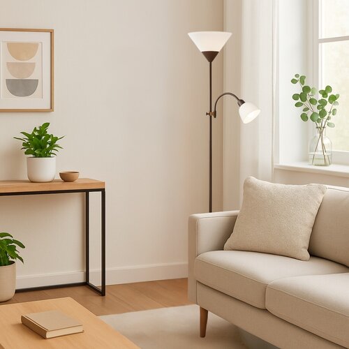 Lampadar Action, 1 x E27 + 1 x E14, maro