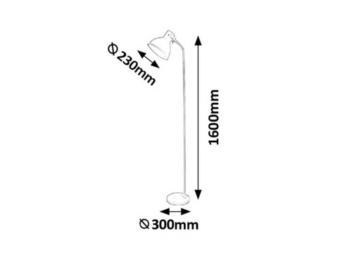 Lampadar Derek, 1 x E27, gri
