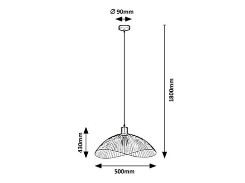 Pendul Iduna, 1 x E27, Negru