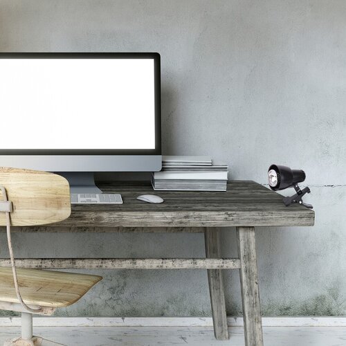 Lampa de birou Clip, 1 x E14, negru