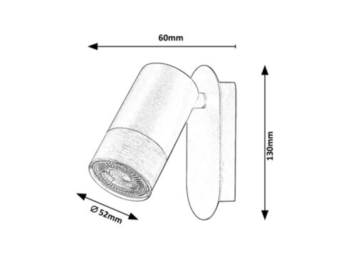 Spot Zircon, 1 x GU10, negru mat