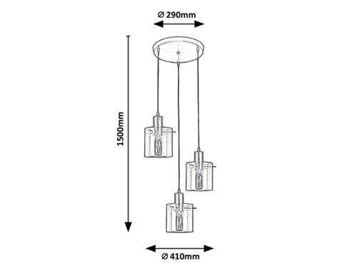 Pendul Donati, 3 x E27, Auriu