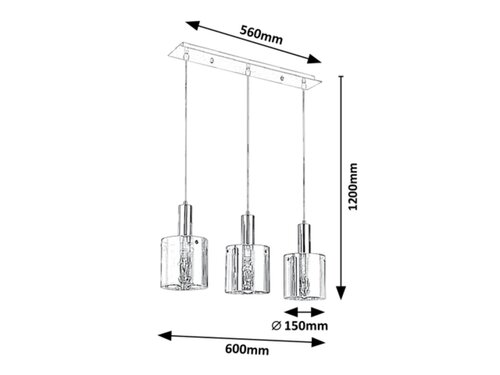 Pendul Donati, 3 x E27, Crom