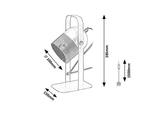 Lampa de masa Ronnie, 1 x E14, gri