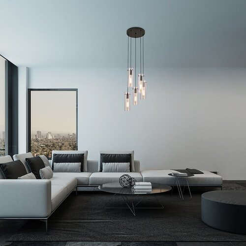 Pendul Acantha, 5 x E27, Negru