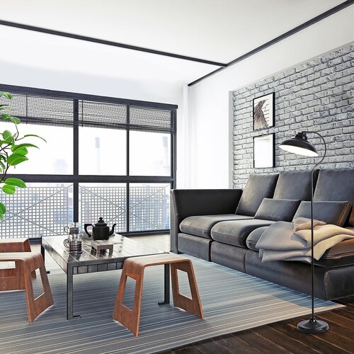 Lampadar Dragan, 1 x E27, negru mat