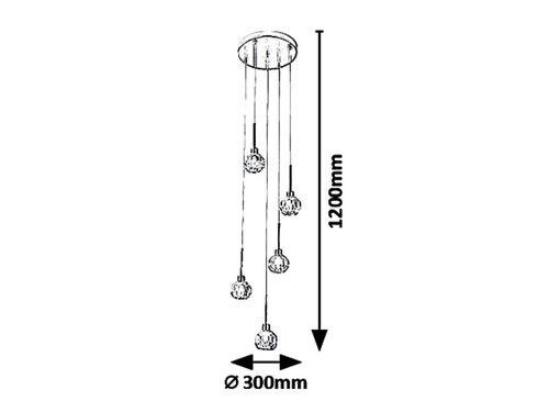 Pendul Kassia, 5 x G9, Auriu