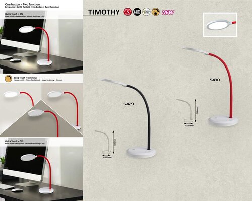 Lampa de birou Timothy LED, 7.5W, 440lm, lumina neutra (4000K)