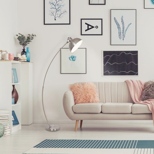 Lampadar Otto, 1 x E27, crom satin