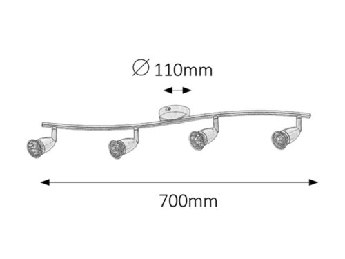 Spot Norman, 4 x GU10, crom satin