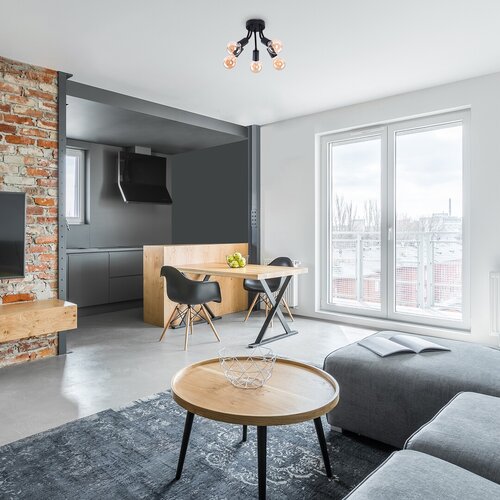 Lustra Almus, 5 x E27, negru
