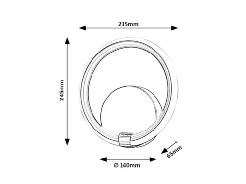 Aplica Willow LED, 12W, 750lm, lumina neutra (4000K), Negru mat