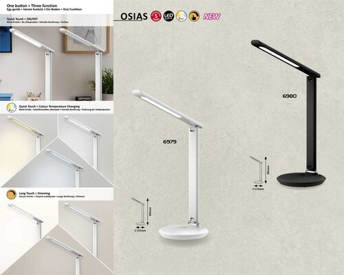 Lampa de birou Osias LED, 9W, 400lm, lumina reglabila (2700K - 6500K)