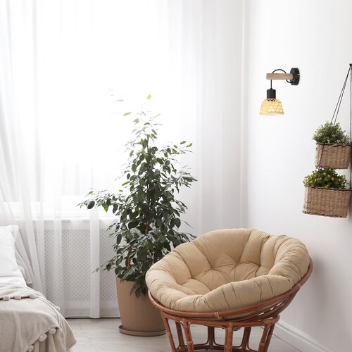 Aplica Rattan, 1 x E27, Negru