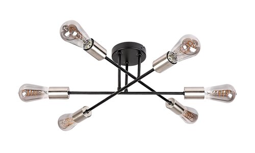 Lustra Branwen, 6 x E27, negru mat