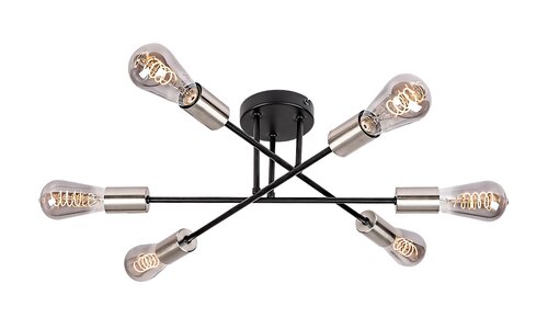 Lustra Branwen, 6 x E27, negru mat
