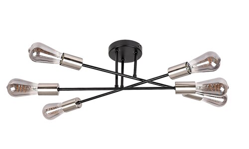 Lustra Branwen, 6 x E27, negru mat