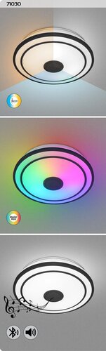 Plafoniera Nikolaus LED cu Telecomanda, 24W, 1600lm, RGB, lumina reglabila (3000K - 6500K)