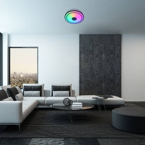 Plafoniera Nikolaus LED cu Telecomanda, 24W, 1600lm, RGB, lumina reglabila (3000K - 6500K)