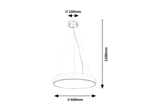Pendul LED Tesia cu Telecomanda, 60W, 3 tipuri de lumina, Negru
