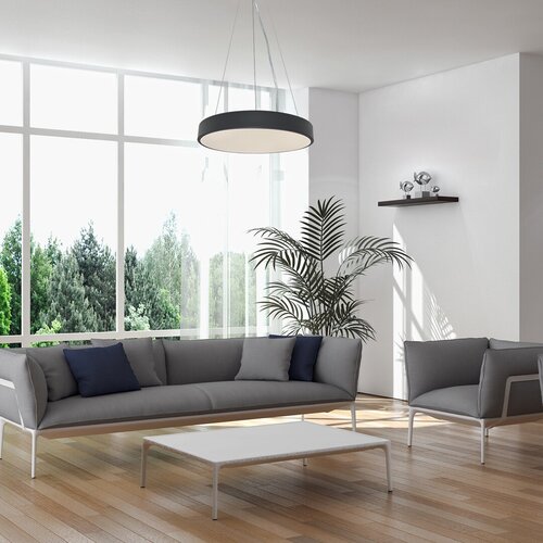 Pendul LED Tesia cu Telecomanda, 60W, 3 tipuri de lumina, Negru