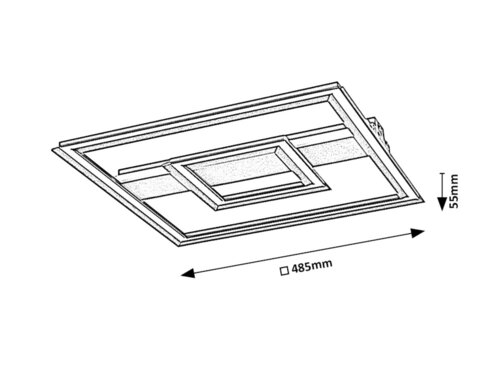 Plafoniera Sidona LED, 48W, 2300lm, lumina calda (3000K)