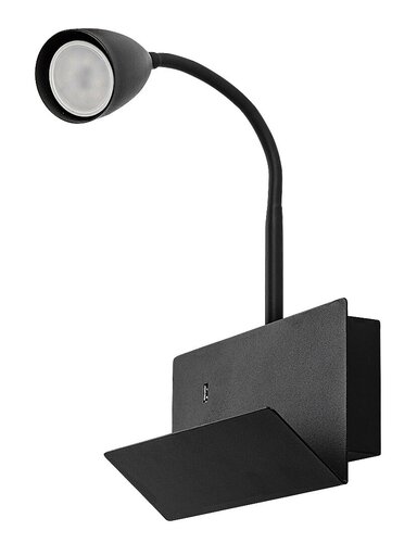 Aplica Tacito, 1 x GU10, Negru