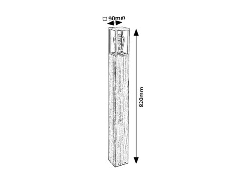 Lampadar Wales, 1 x E27, stejar, IP44
