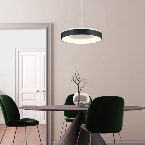 Pendul LED Ceilo cu Telecomanda, 38W, 3 tipuri de lumina, Negru