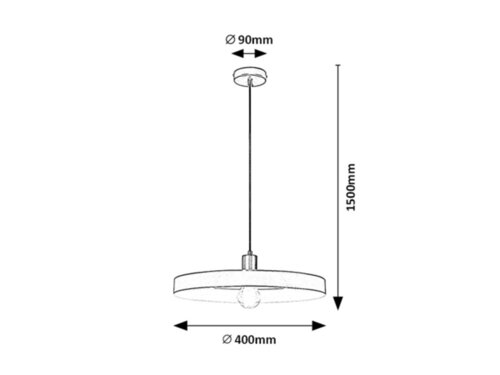 Pendul Alatar, 1 x E27, Negru