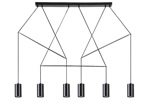 Pendul Aslaug, 6 x GU10, Negru