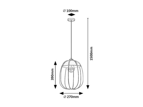 Pendul Svens, 1 x E27, Negru