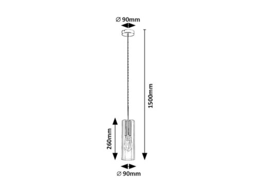 Pendul Esta, 1 x E27, Negru