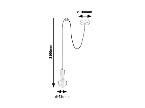 Pendul Dollien, 1 x E27, Negru