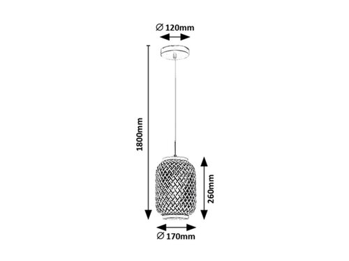 Pendul Adalla, 1 x E27, Negru