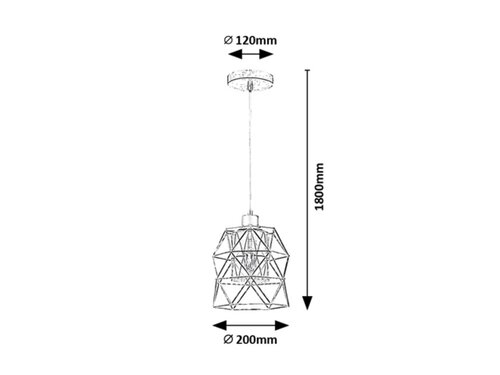 Pendul Emrys, 1 x E27, Negru