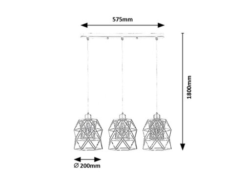 Pendul Emrys, 3 x E27, Negru