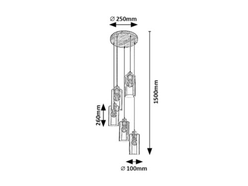 Pendul Tanno, 5 x E27, Maro