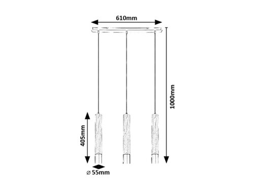 Pendul Braulia, 3 x GU10, Maro
