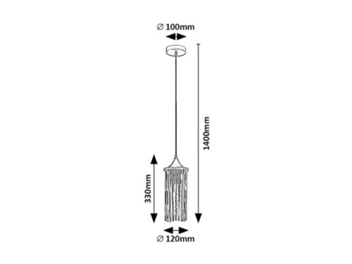 Pendul Roxas, 1 x E27, Negru