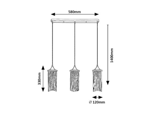 Pendul Roxas, 3 x E27, Negru