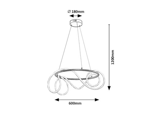 Pendul LED Montema, 54W, lumina neutra (4000K), Negru