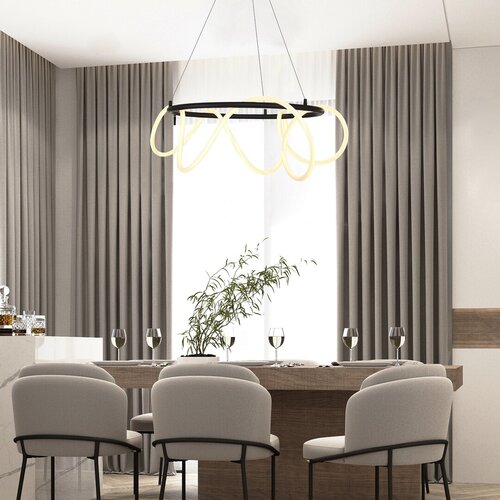 Pendul LED Montema, 54W, lumina neutra (4000K), Negru